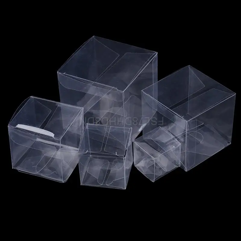 Pvc Transparent Gift Packaging Box Frosted Matte Box With Hand Made Candy Tea Toys Model Case PP Plastic Folding Cake Box