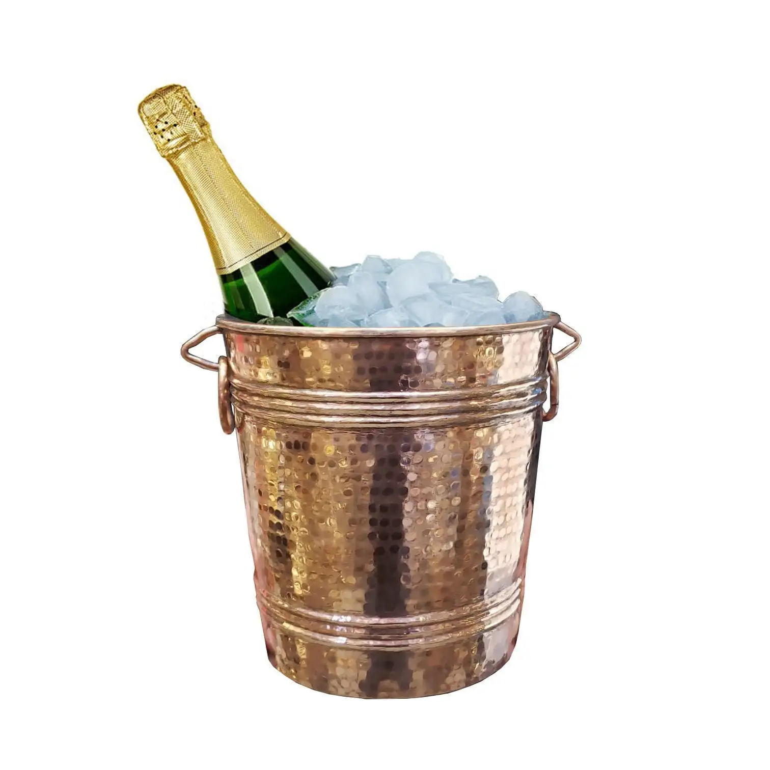 Small Copper Hammered Ice Bucket for Cooling Wine and Beer Beverage Tub Champagne Chillers by WB INC INDIA