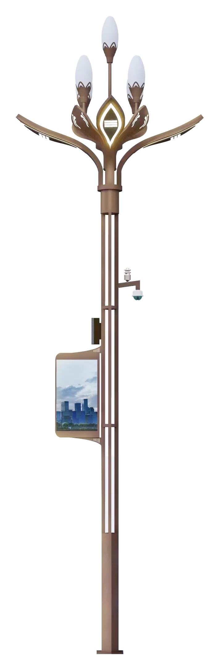 5m solar smart pole with camera wifi ap led screen