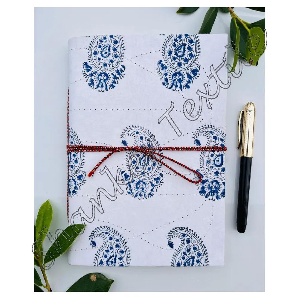 Handmade Block Fabric Cover Printed Plain Blank Paper Diary Handmade Notebook Cotton Journals Notebook Diary Writing Book