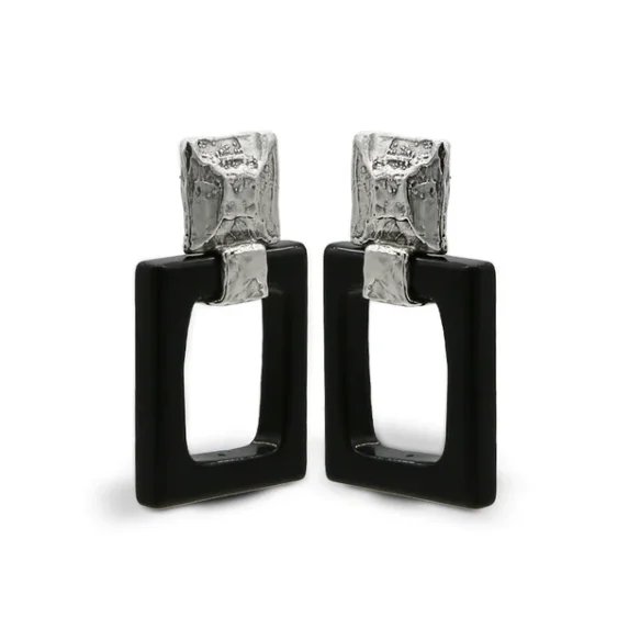 Fashion jewellery handcrafted earring best quality silver 925 and bronze pin and butterfly closure with semi-precious stone