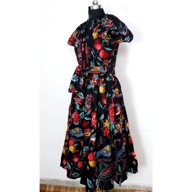 Wholesale And Low Price Plus Size Women Casual Dress Printed Ladies Long Sleeve Midi Dress High Quality Customized  Casual Dress