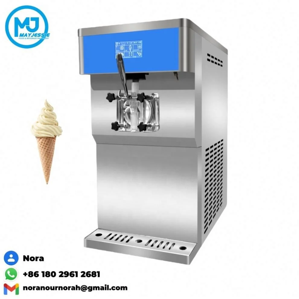 Business Coin Operated Ice Cream Vending Robot Fully Automatic Soft Ice Cream Vending Machine