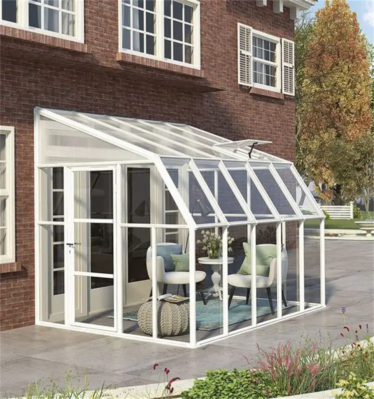 Villa Outdoor Aluminum glass garden house Veranda four Season Sunroom double Glass Aluminum