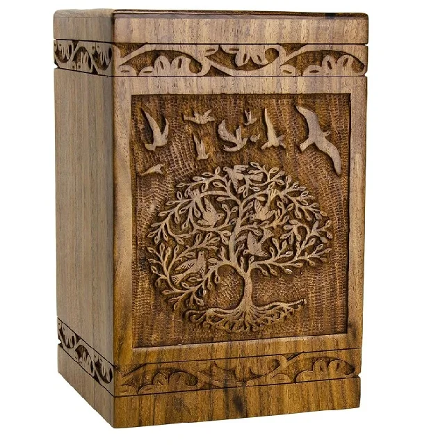 Wholesale Cremation Urns for Human Ashes Adult Male Female Wooden Tree of Life Urns Box Casket for Ashes Men Women Child Pets