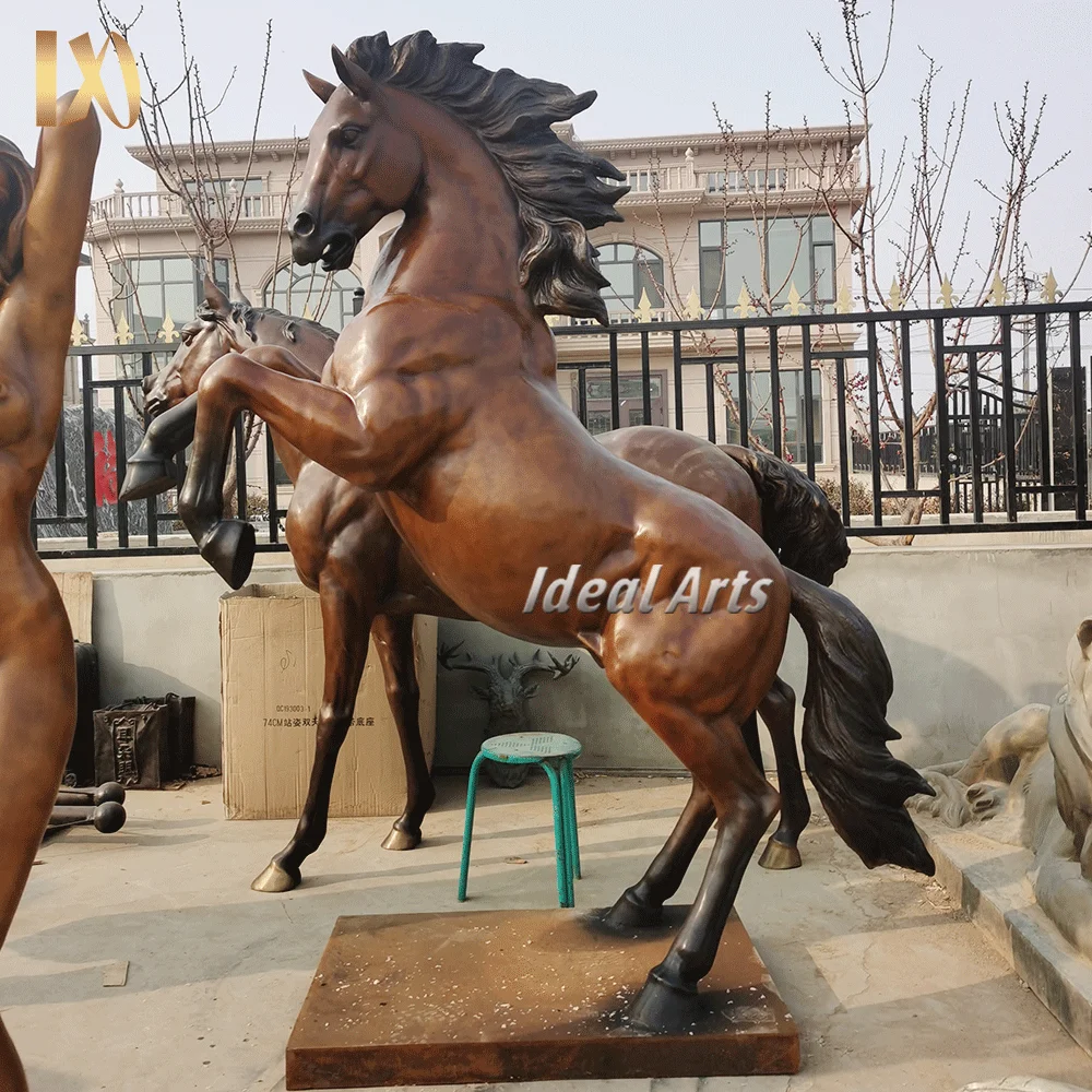 Large antique brass bronze horse sculpture statues for sale