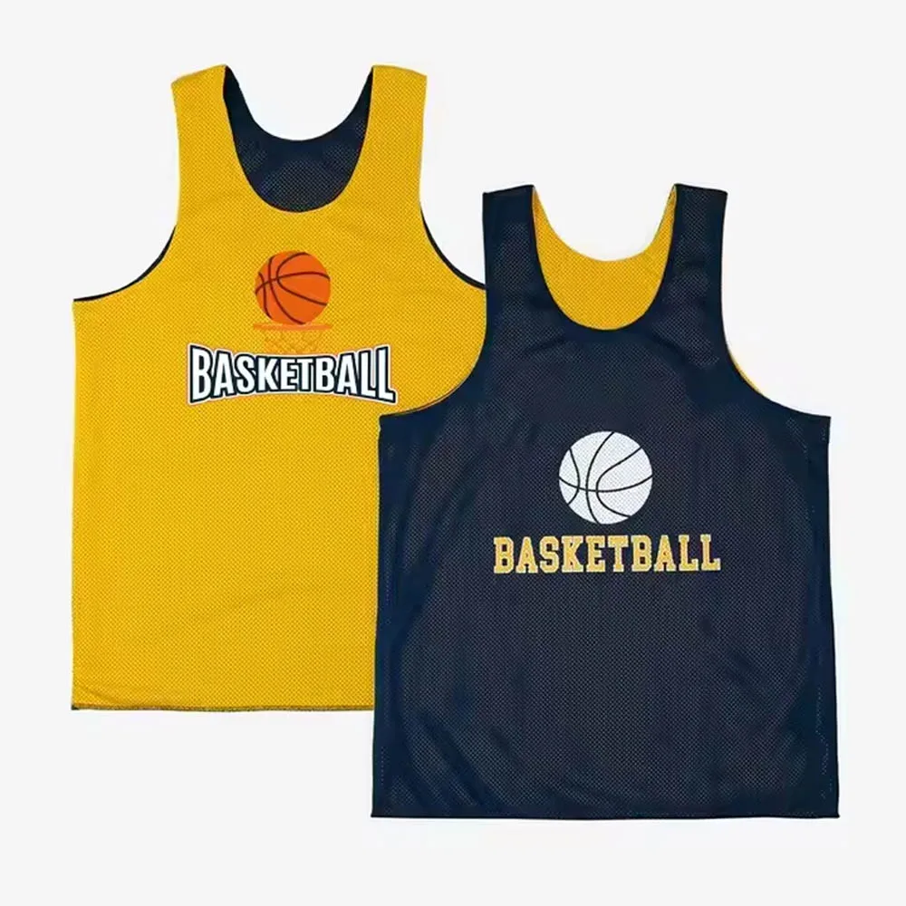 Reversible Basketball Jersey Quick Drying Double Side Reversible Jersey Custom Sportswear Sleeveless Men Basketball Jersey