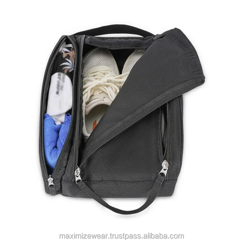 New Arrivals Custom Log Golf Gym Outdoor Shoes Bag With Zipper Breathable Sport Soccer Basketball Shoe Bags