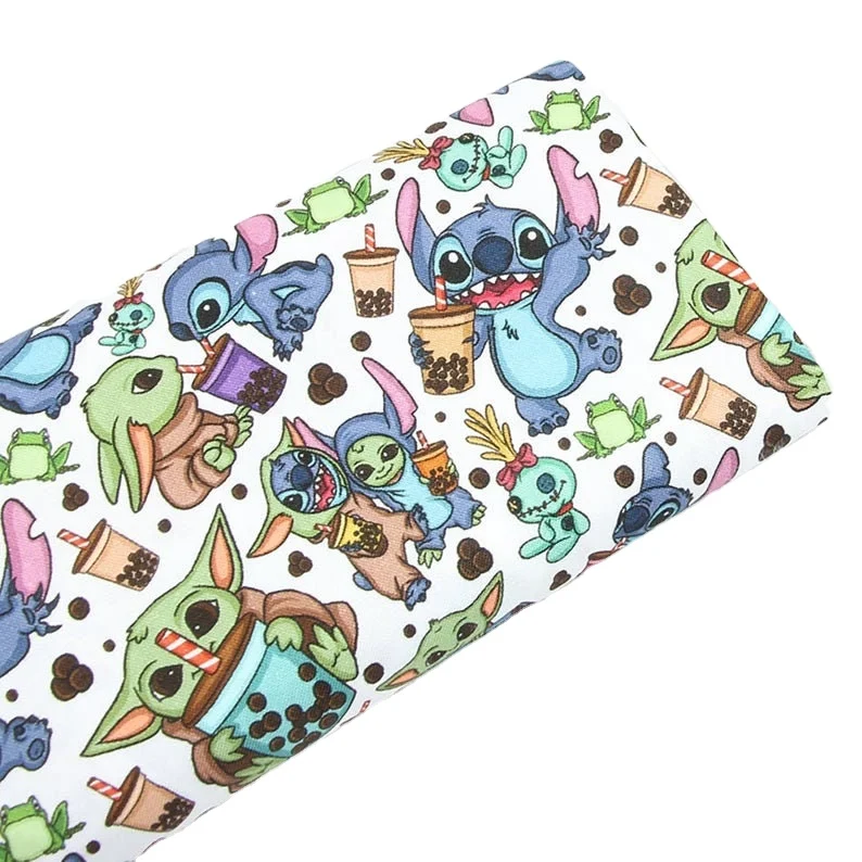 Без Moq мягкая анимационная цифровая Дышащая печать мультяшный поплин Материал 100 Хлопок Поплин Ткань для детской одежды