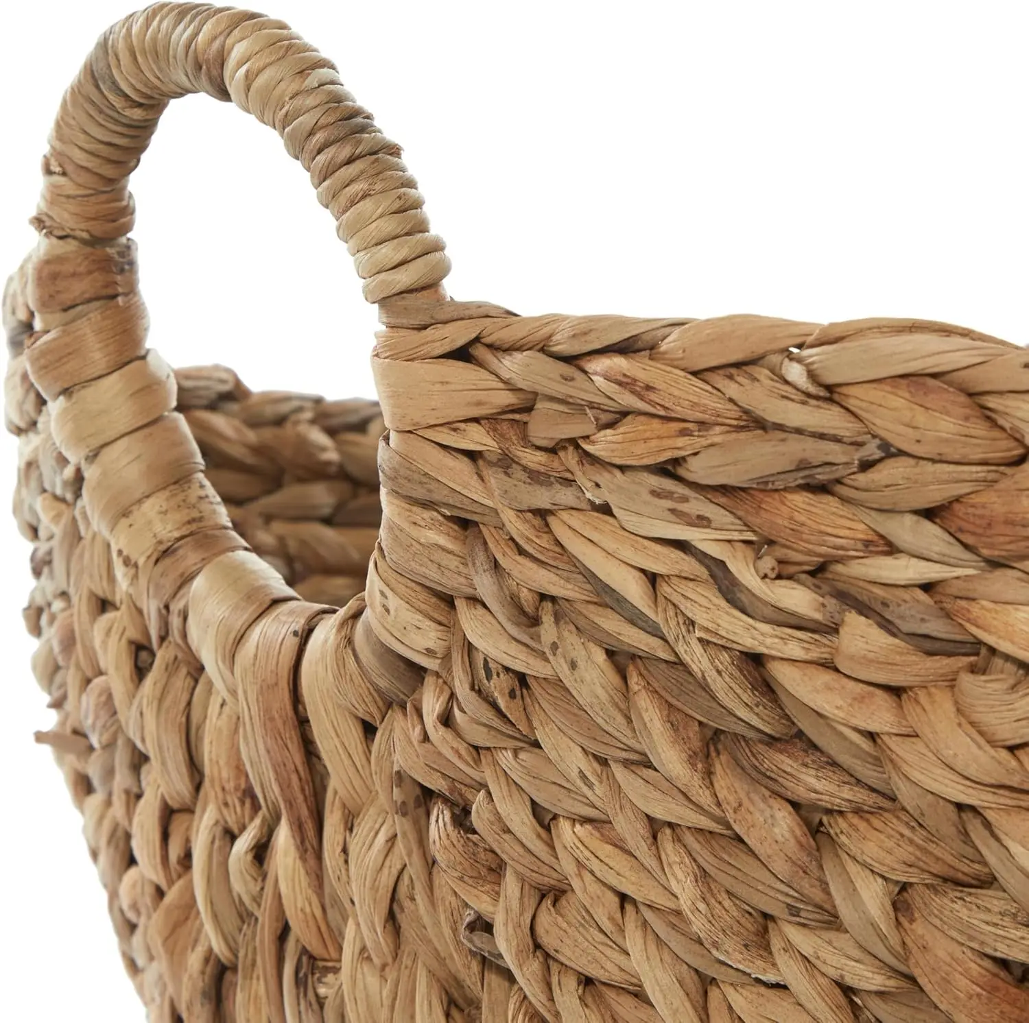 Storage Basket Decorative Natural Rope Basket Wooden Bead Decoration for Blankets,Toys,Clothes,Shoes,Plant Organizer