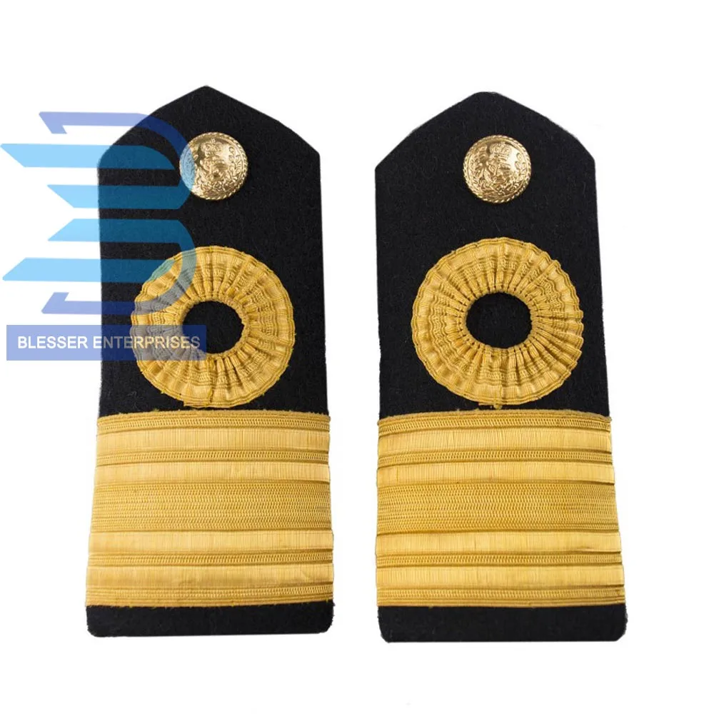 Customized Naval Army Officer Epaulette with 4 braids straps for Navy and Military Uniform Shoulder Boards