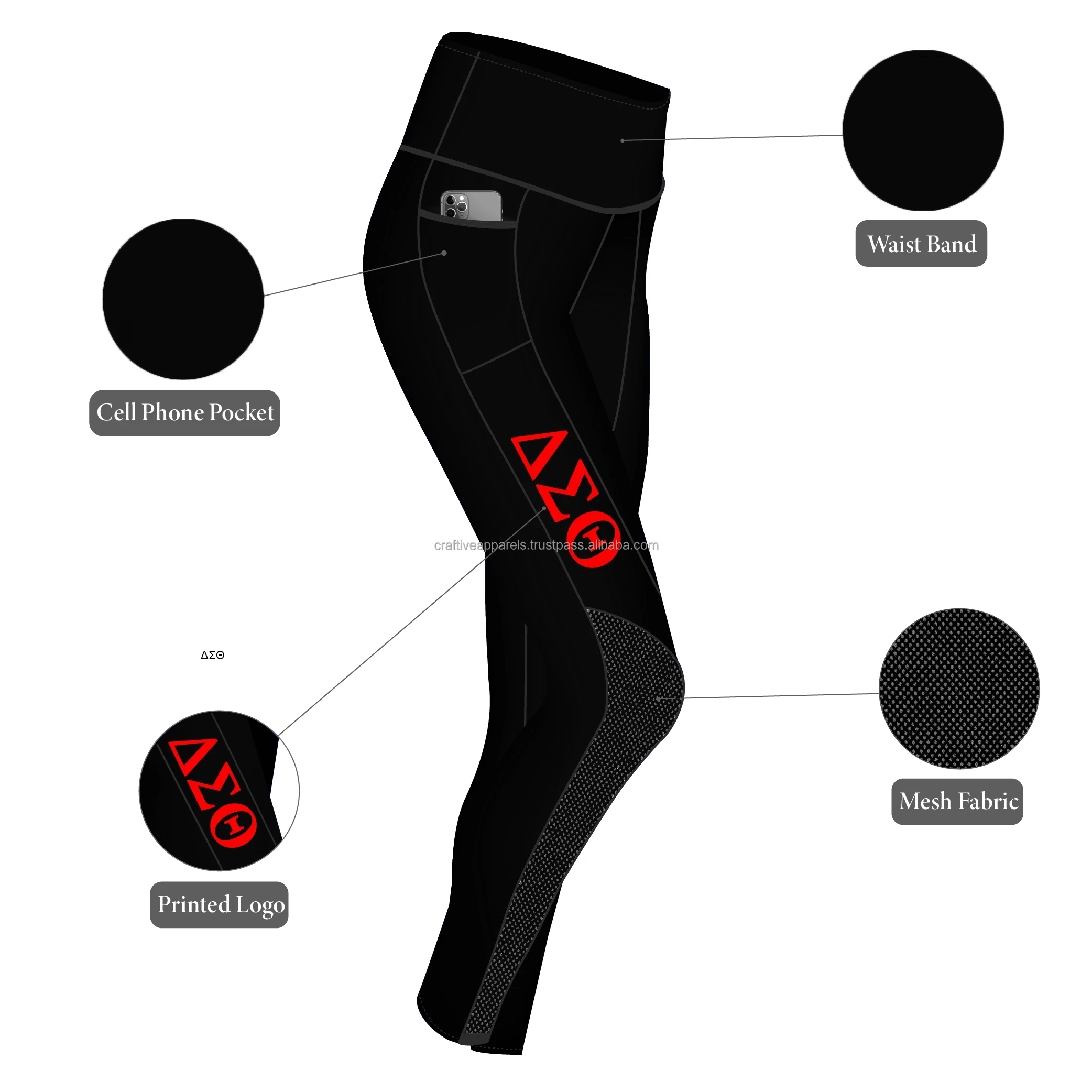 Delta Sigma Theta Legging Black