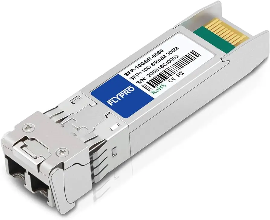 10G-SFPP-SR 10GBASE-SR, SFP + optic (LC), target range 300m over MMF Brocade Transceiver