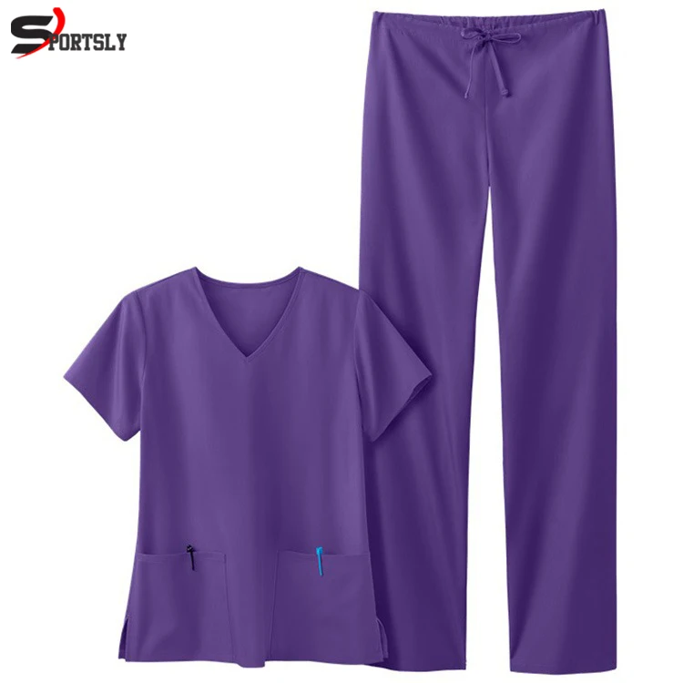 Bulk Custom Hospital Nursing Uniform Scrubs Suit Uniform Nurse Scrub Medical Uniform Set