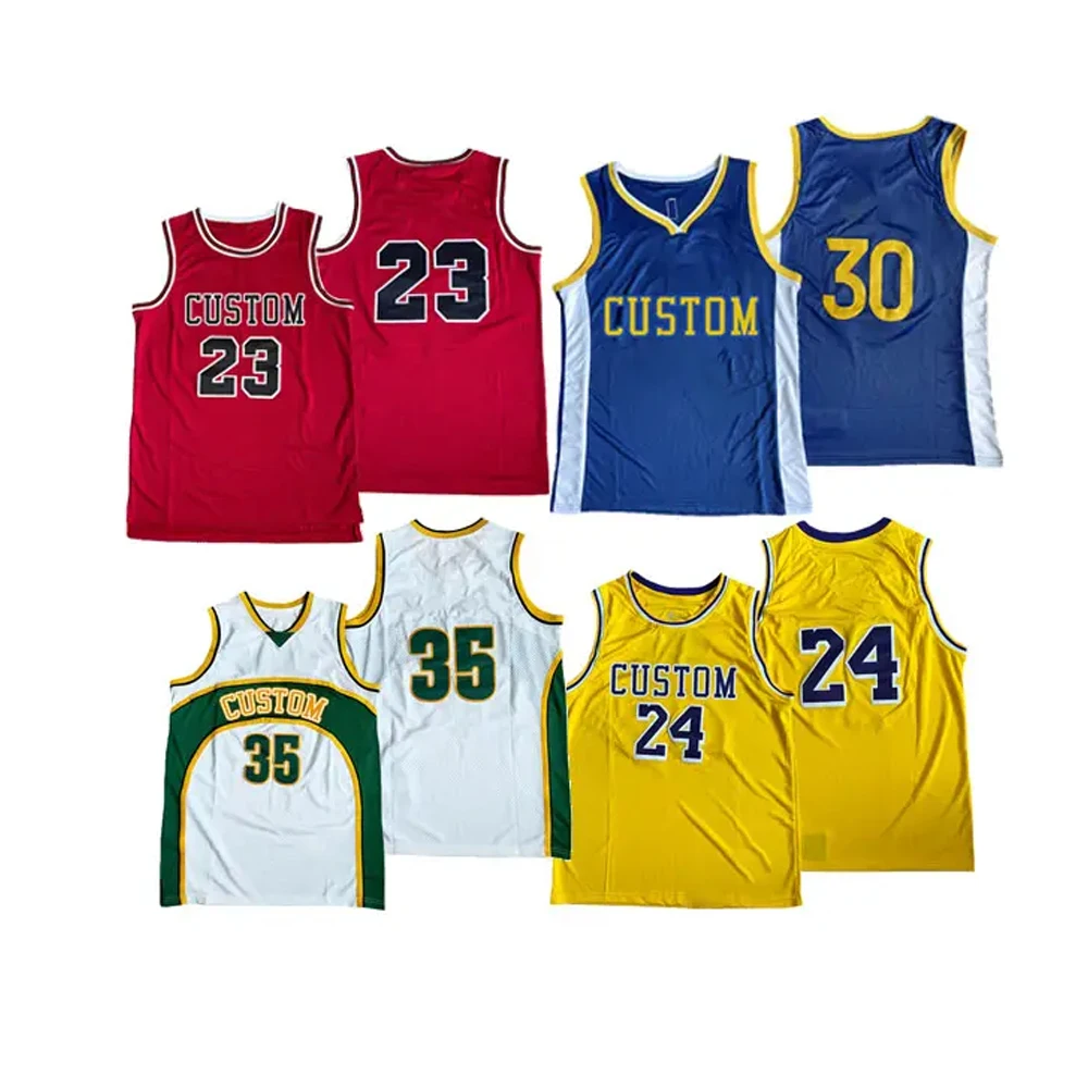 Customize able Round and V Collar Quick Dry Patent 100% polyester Fabric Basketball Jersey  Mens Basketball Uniform with Pocket