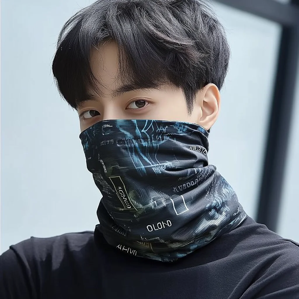 Custom Printed Logo Motorcycle Face Cover Warmer SeamlessTube Neck Gaiters Polyester Sports Headband Bandana Scarf For Men