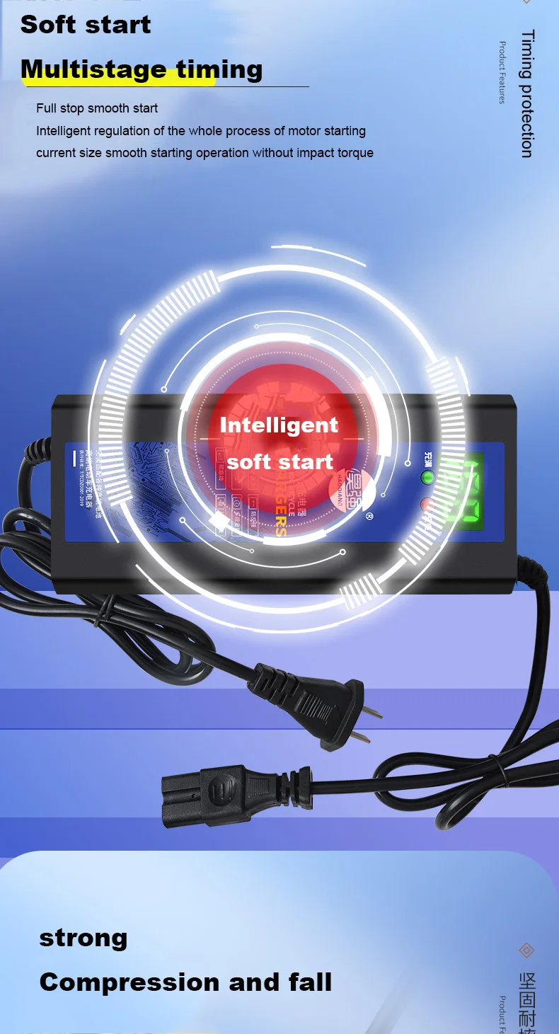 golden supplier portable power supply hybrid battery charger 60v intelligent pulse repair  charger digital display