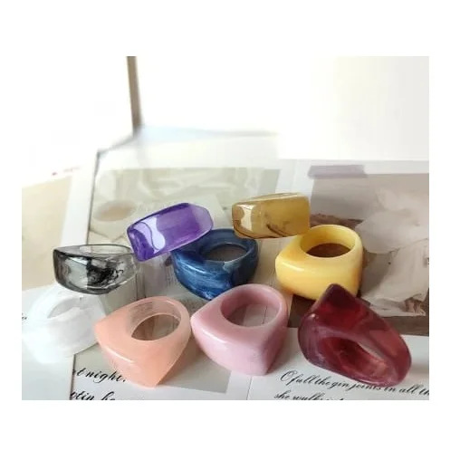 wholesale customized Best quality  handcrafted high polished  beautiful  colorful fashion   resin ring for women from India