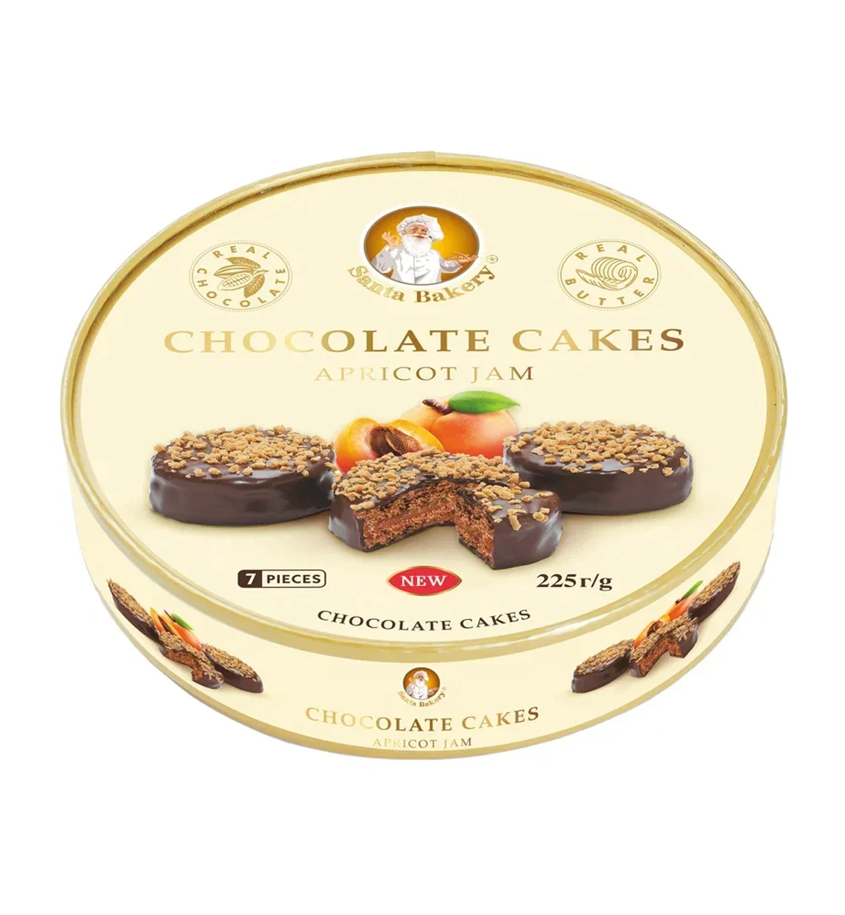 Шоколадные пирожные Премиум-Качества, абрикосовое джемом, 225 г, пирожные с черным шоколадом и фруктовым джемом для еды