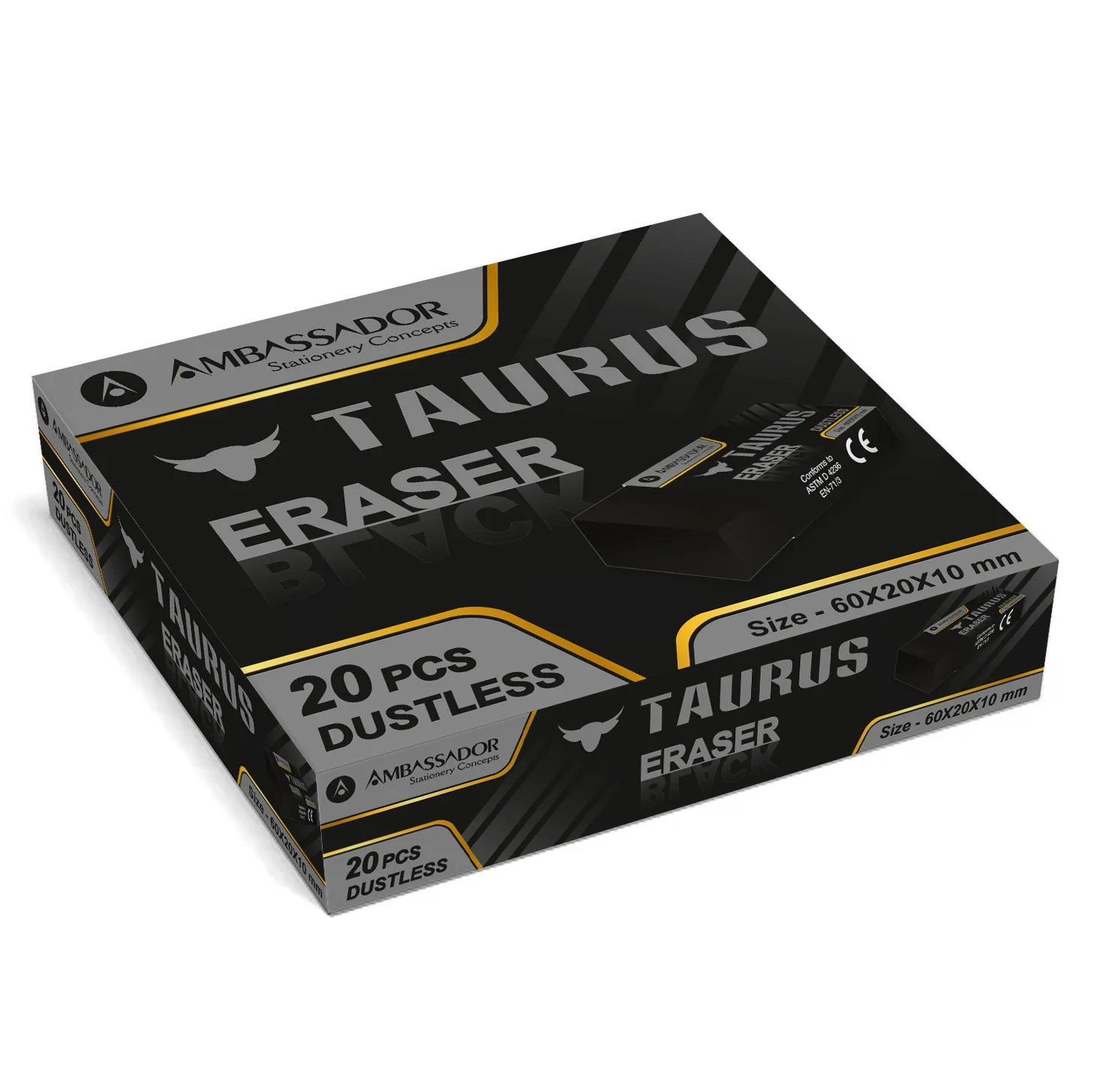 Ambassador Taurus Factory Offer Cheap Price Logo Printing Eraser Skillful Manufacture Colorful School & Office Stationery