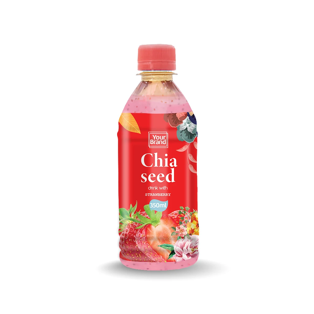 Wholesale Chia seed Drink High Quality in 350ml bottle with Many Flavor from Viet Nam