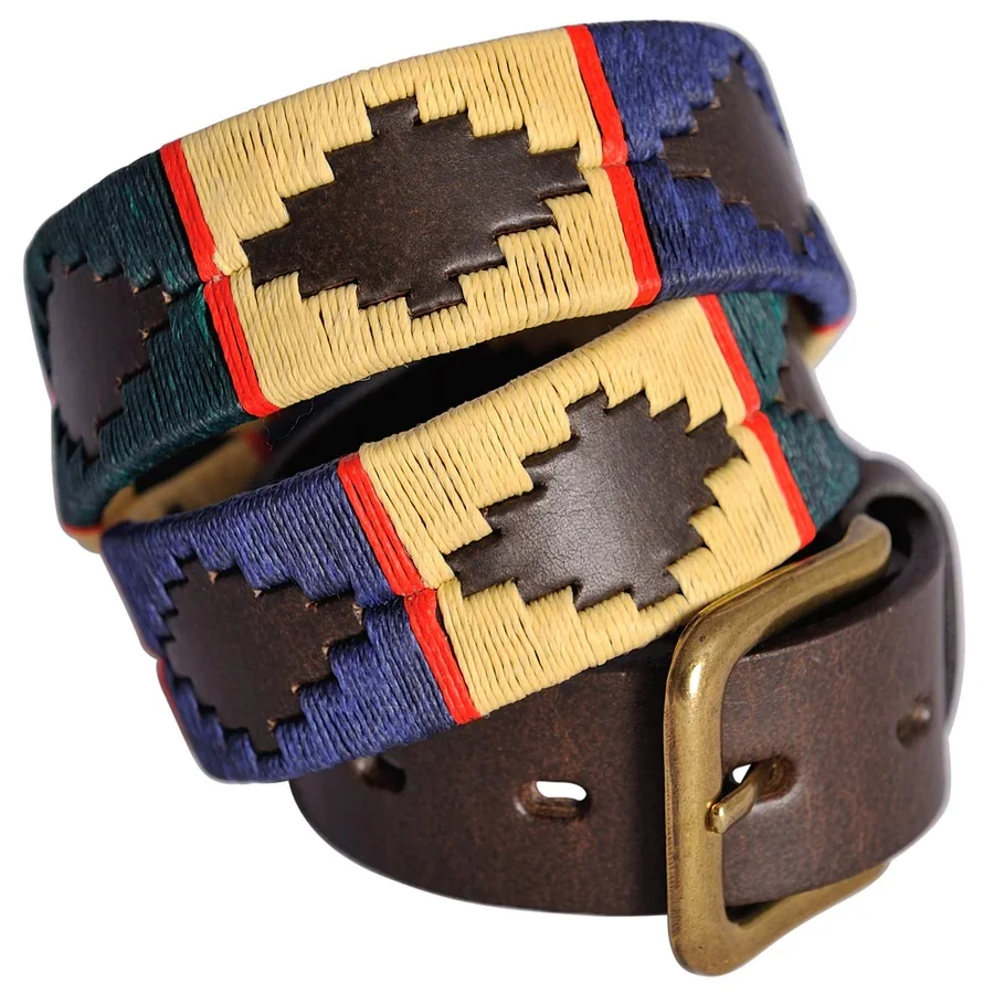 Polo belt Red stripe HANDMADE ARGENTINIAN ARGENTINA STYLE REAL NATURAL