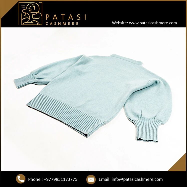 Premium Collection Purchase Thick Ladies Sweater With Balloon Sleeves With Logo, Pattern And Packaging Customization Accepted