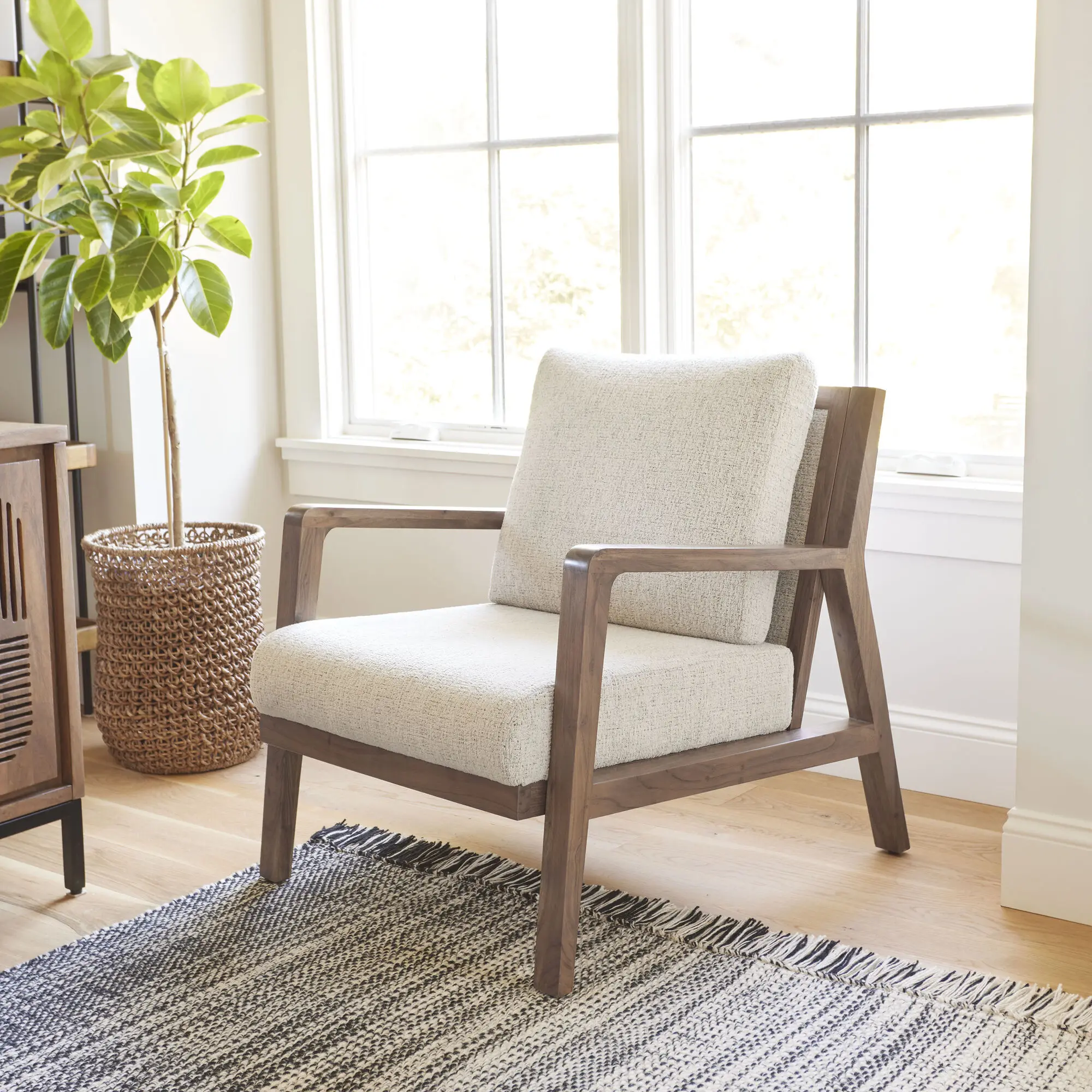 Modern Luxury Teak Wood Sectional Sofa Set Genuine Leather Solid Wood Frame Fabric Cushions Living Room Hotel Park Dining Hot