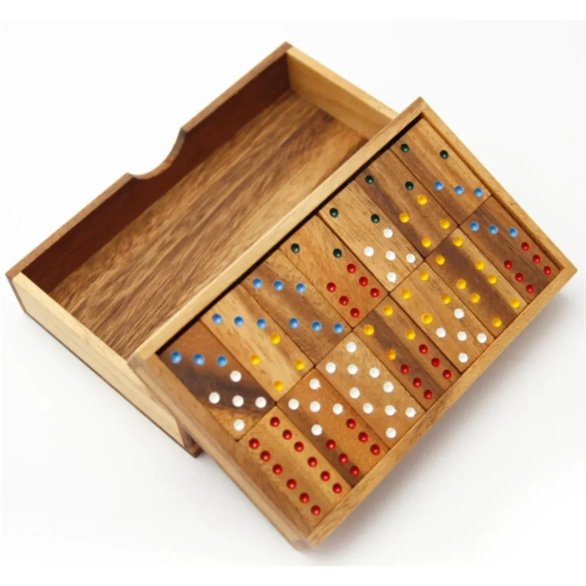 Attractive Wooden Domino Game Set Custom High Quality Wood Board Game for Family Entertainment Tournament Game