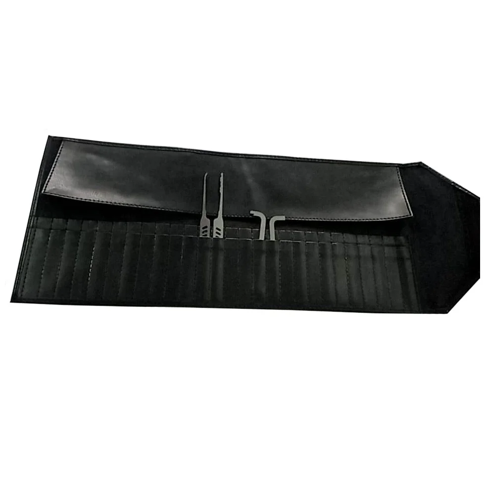 Large Tool Roll Up Case PU Leather Pick Case Black Carry On Pouch Workshop Storage Tools Organizer High Quality Leather Handmade