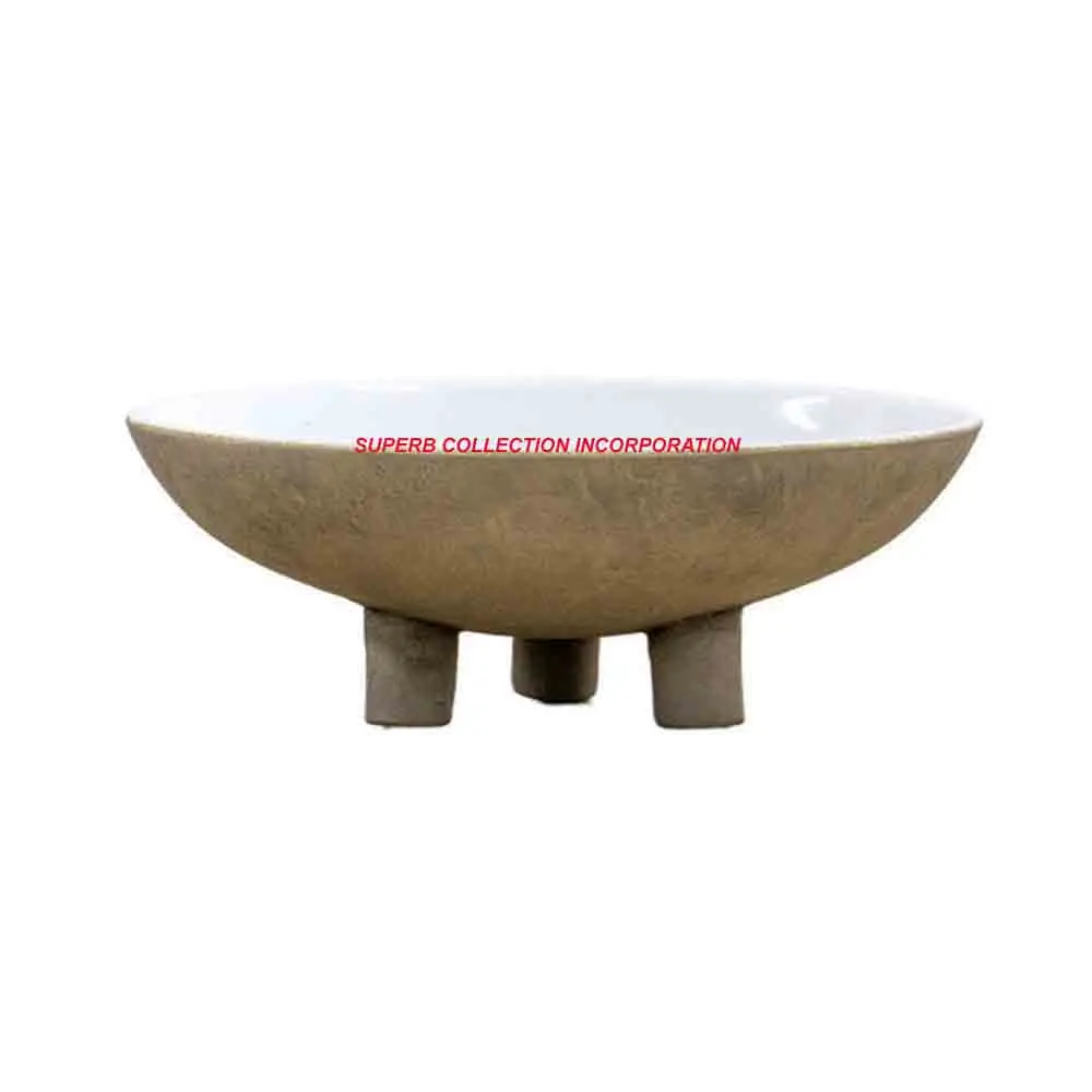 White and Gold Antiqui Metal Bowl Serving Bowl Designer Top Selling and High Quality Japanese Style Free