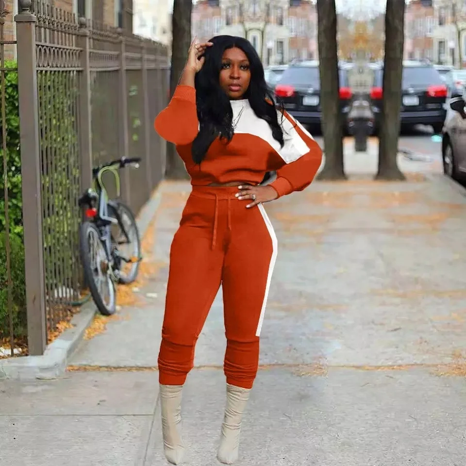 2022 women clothes casual Hot popular two color matching sweatshirt women two pants set sweat sets Fashion for women