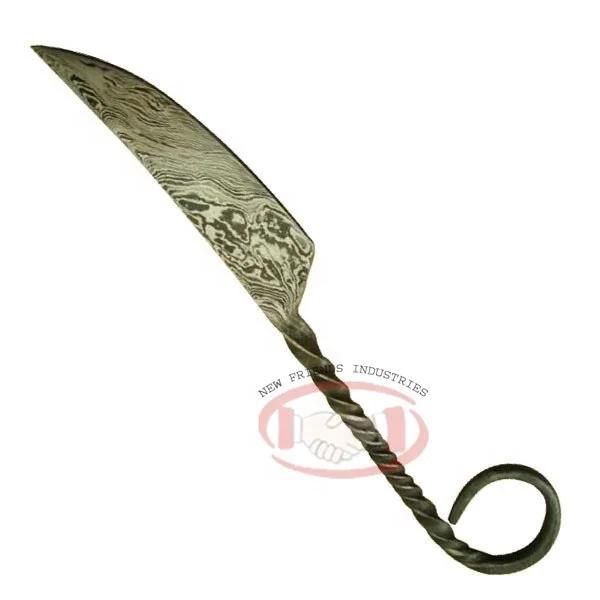 Best Value Forged Damascus Steel Medieval Banquet Knife Elegant Medieval Handmade Carving Knife Kitchen Knife With Leather Cover
