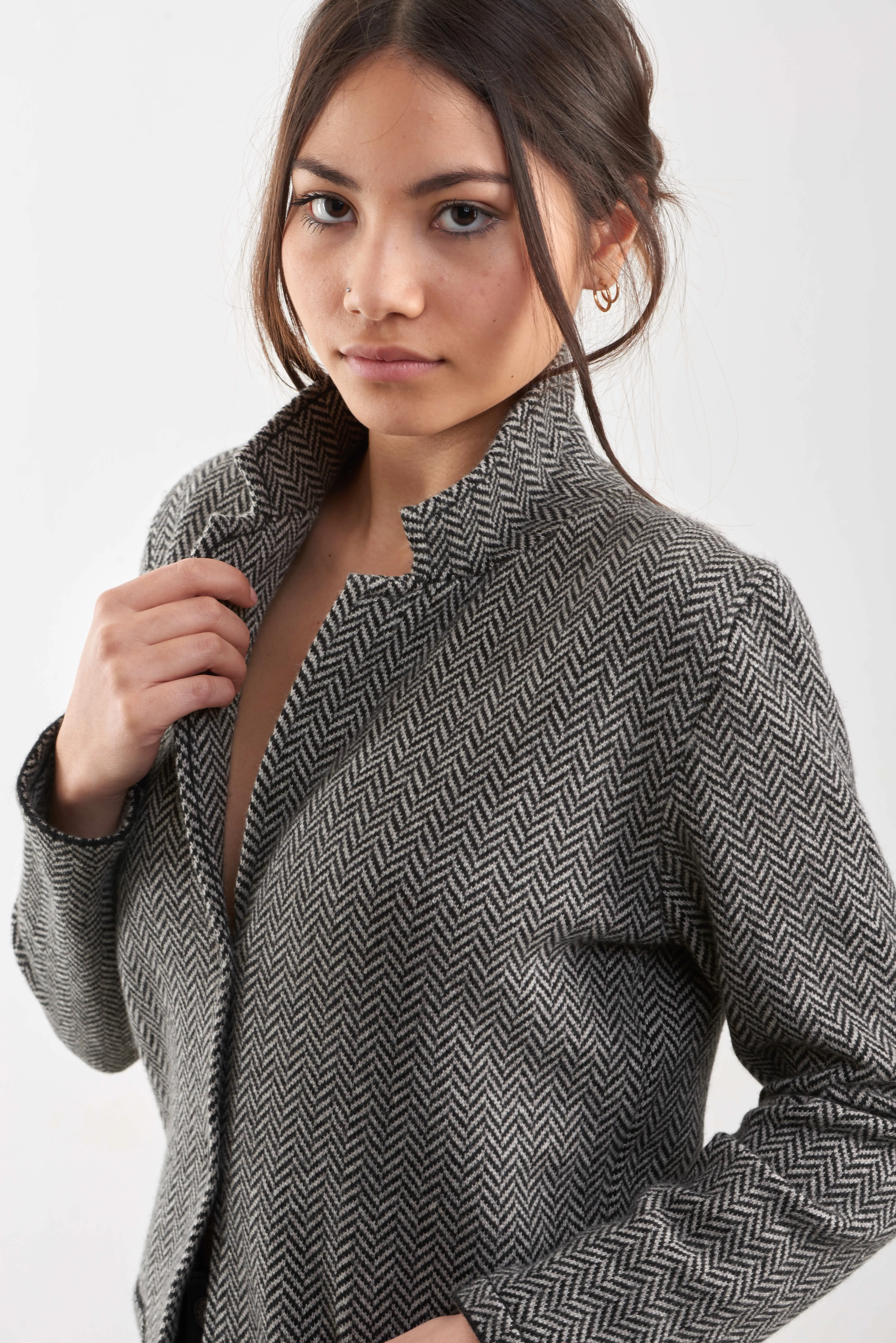 Premium Quality Jacquard 1 yarn cashmere jacket classy and for important events or elegance workplaces S Red