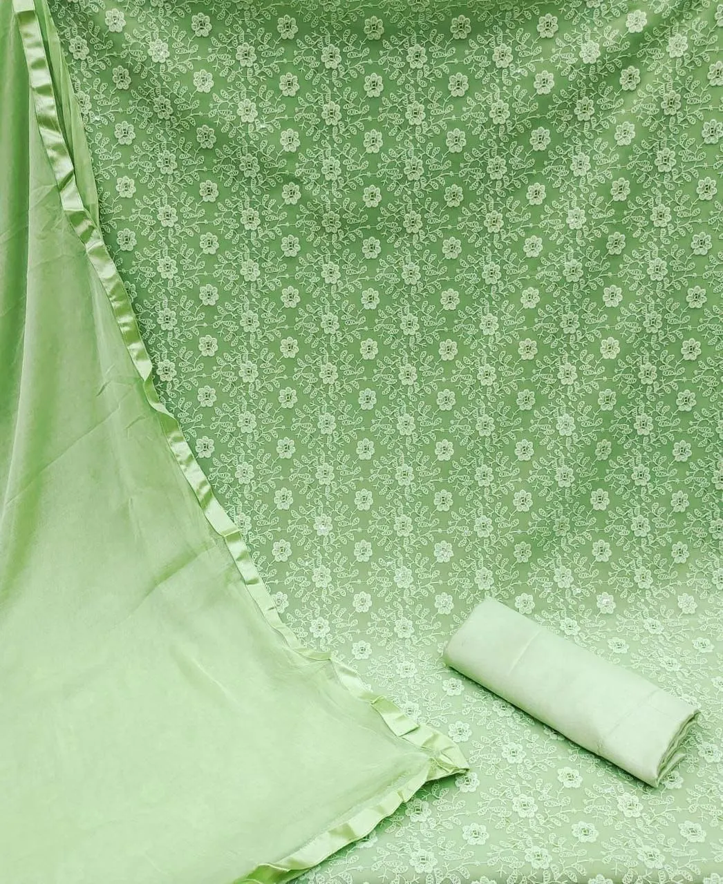 geoegette sequenece dress materials suit with siffly work