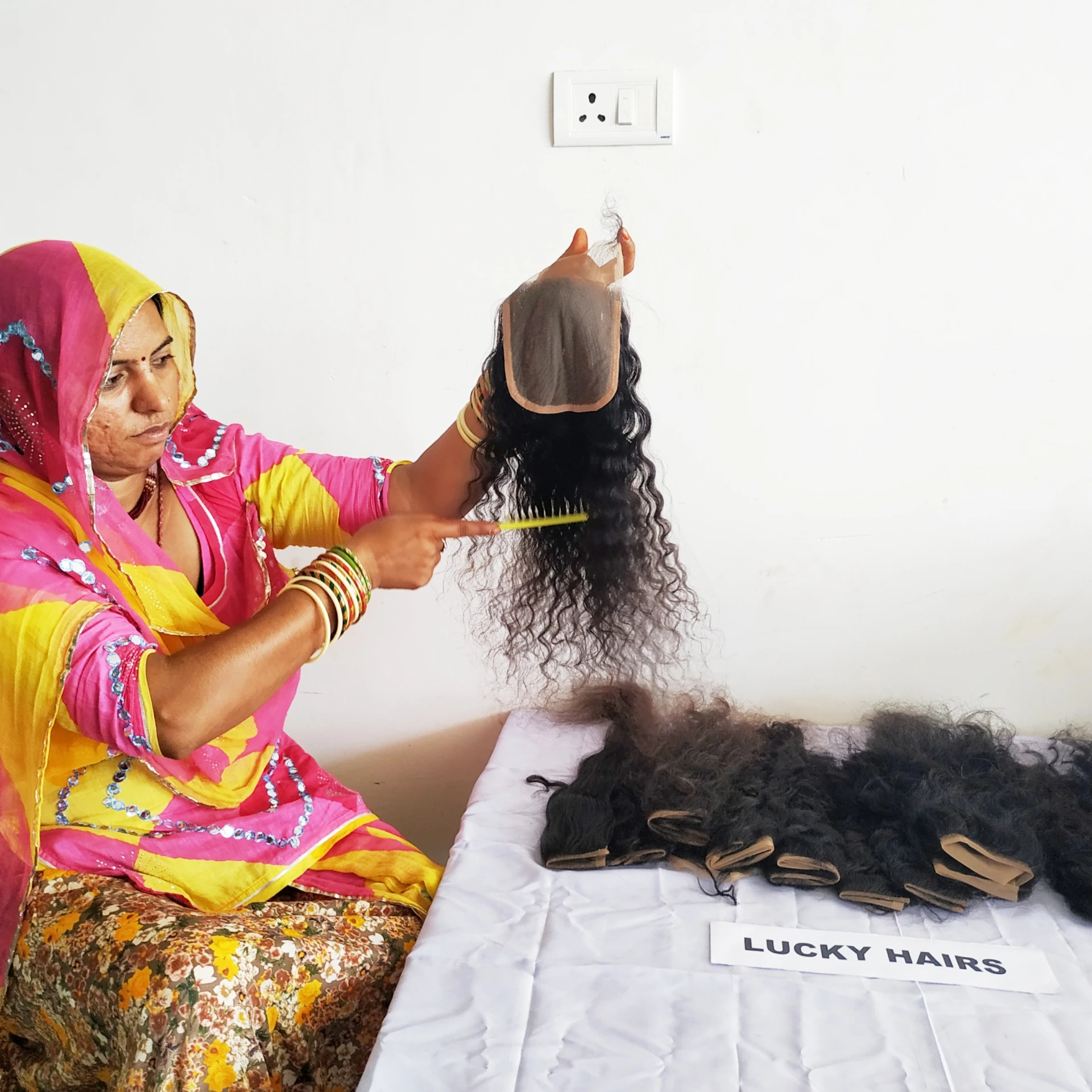 Raw virgin remy human hair deep Curly closure cheap 100% indian human hair extensions temple raw unprocessed human Hair