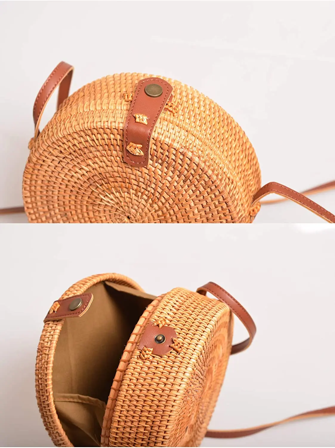 Wholesale Ladies Luxury Summer Beach Handbag Big Hollow Rattan Bag Cotton Lining Ladies Fashion Natural Style PC Material Logo