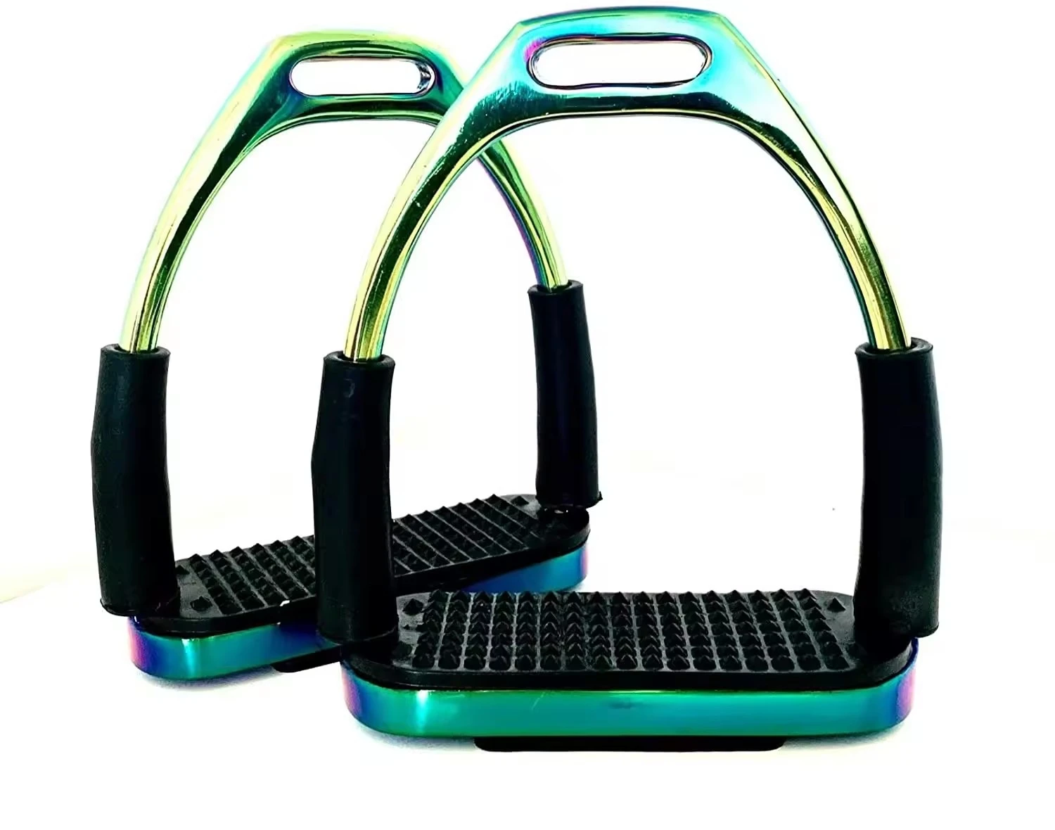 Horse Saddle English Stirrups Riding Flex Fillies Irons Double Jointed
