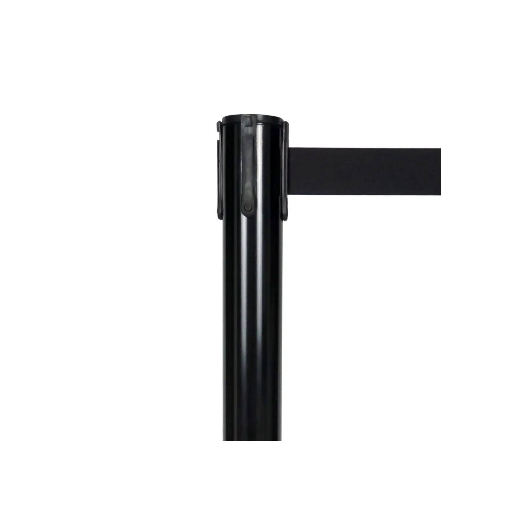 Crowd Control Retractable Belt Barrier Black Pole Blue Belt Rubber Base SBB02SH MV Crowd Safety Equipment Electrostatical Paint