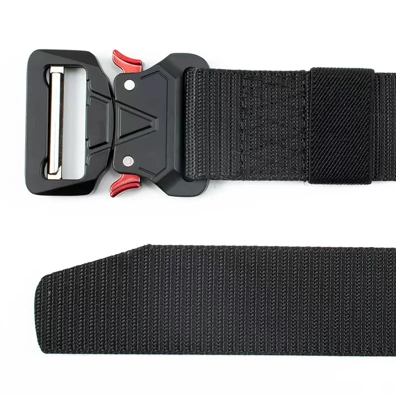 Outdoor Sports Red Ear Quick Release Buckle Climbing  Multi-Functional Woven Tactical Nylon Waist Belt