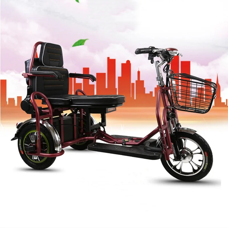 Export Double Elderly Leisure Electric Tricycle Scooter Folding Adult Disabled 3 Wheels Electric Scooter
