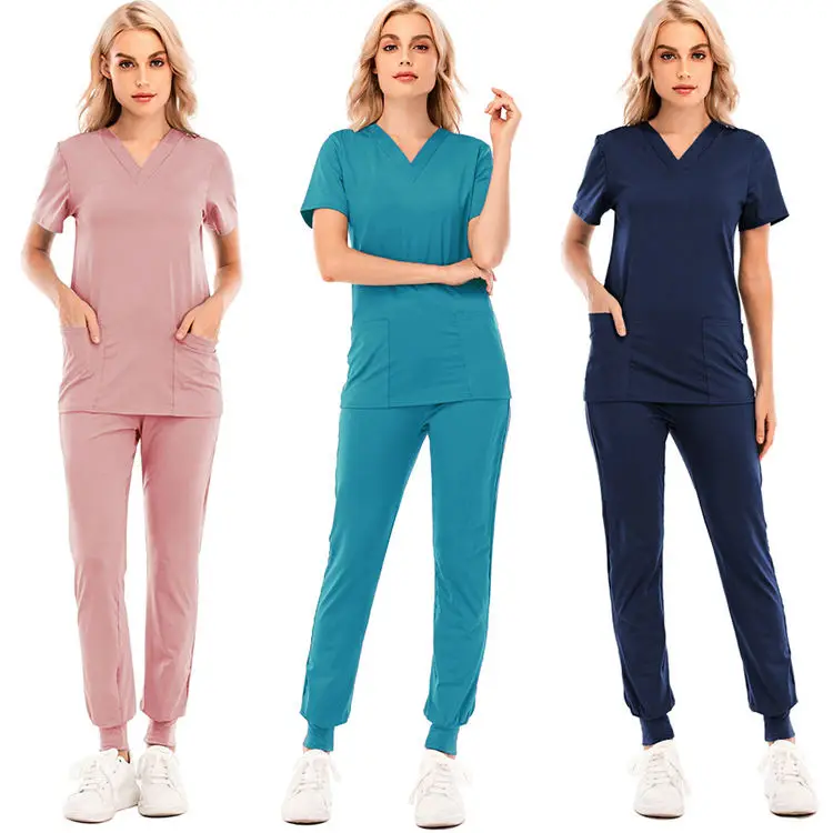 New Short sleeve shirts medical designs cherokee jogger plus size white hospital nursing scrubs tops nurse uniform