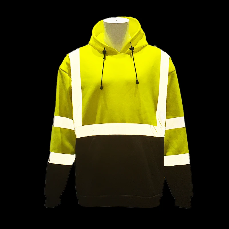 Hi Vis Yellow High Visibility Hoodie Breathable Construction Reflective Safety Work Wear fr Hoodies