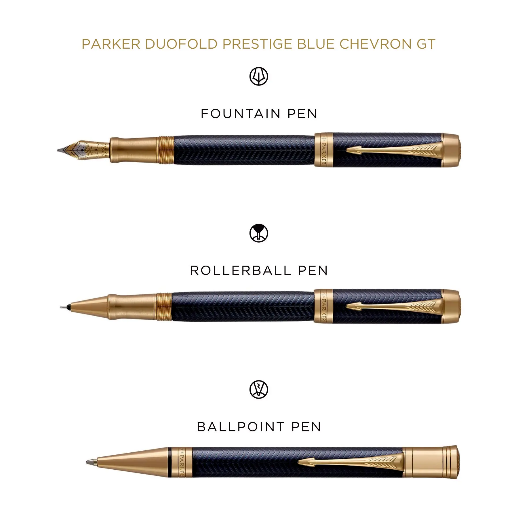 Impress with Elegance Parker Duofold Prestige Black Chevron CT Pen Collection Cute Metal Ballpoint Pen for Corporate Gifts