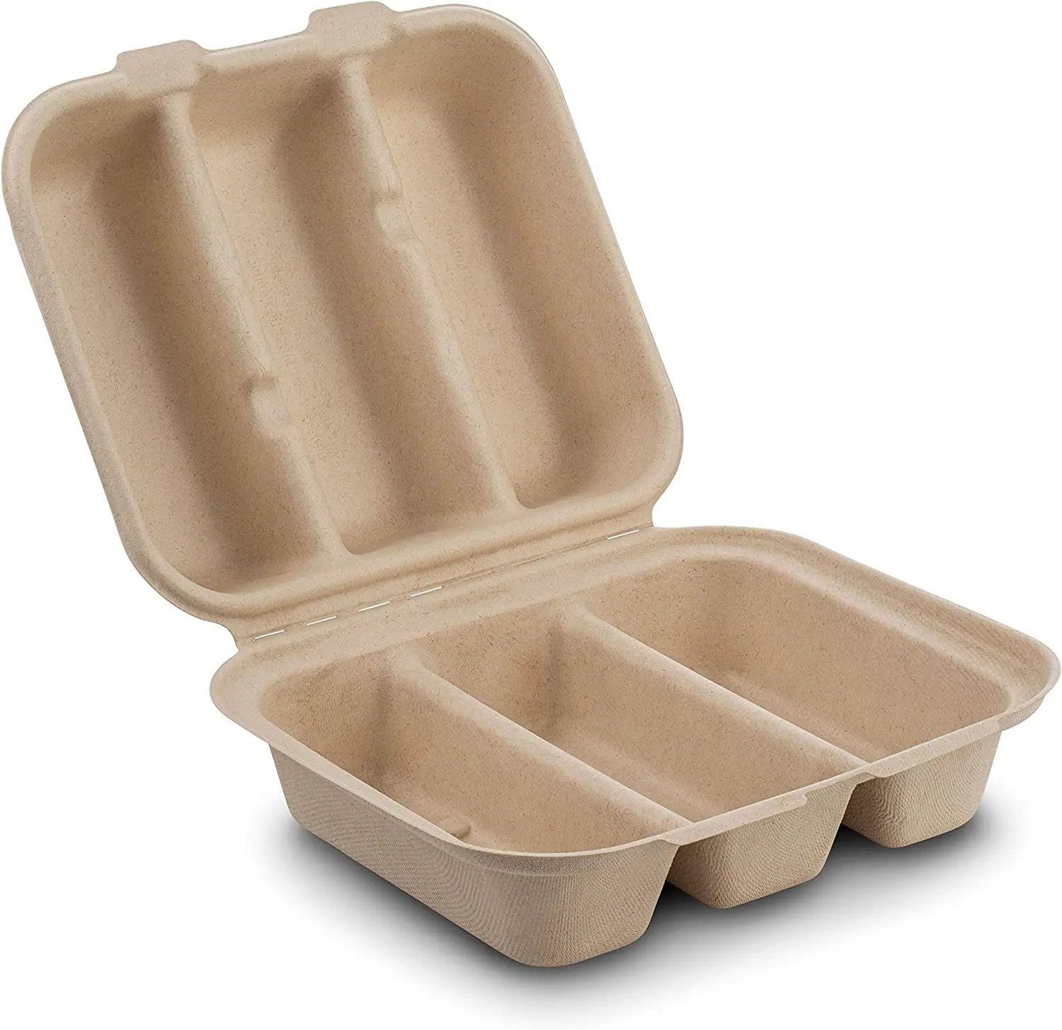 Wholesale Biodegradable Sugarcane Bagasse Packing Box Disposable Taco Plate Container for Restaurant