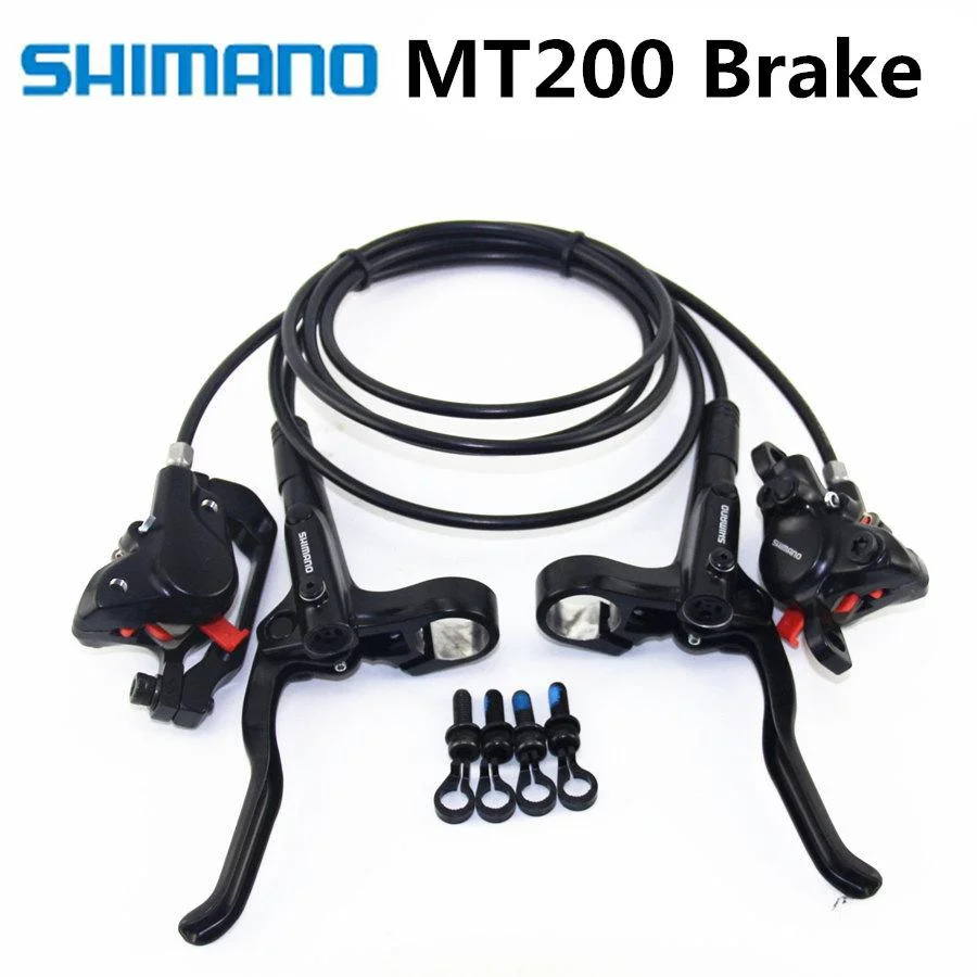 Mountain Bike Brake SHIMANO MT200 Disc Brake Hydraulic MTB Left & Right Brake Set Box Black Bicycle Aluminum 10pcs 800-1550 MY;1