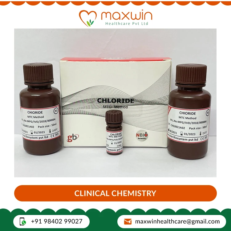 Best Deal on Class II Instrument Classification Chloride Clinical Chemistry Reagent Test Kit Set- 2x50 ml at Wholesale Price