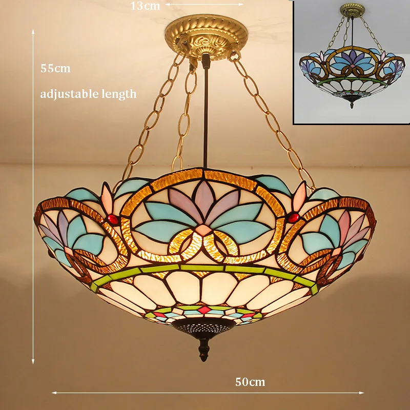 Handmade european style antique tiffany chandeliers hanging lamp for decoration