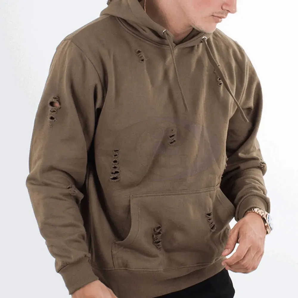 Pakistan Made Men Distressed Hoodies New Design Men Distressed Hoodies Casual Wear Men Distressed Hoodies