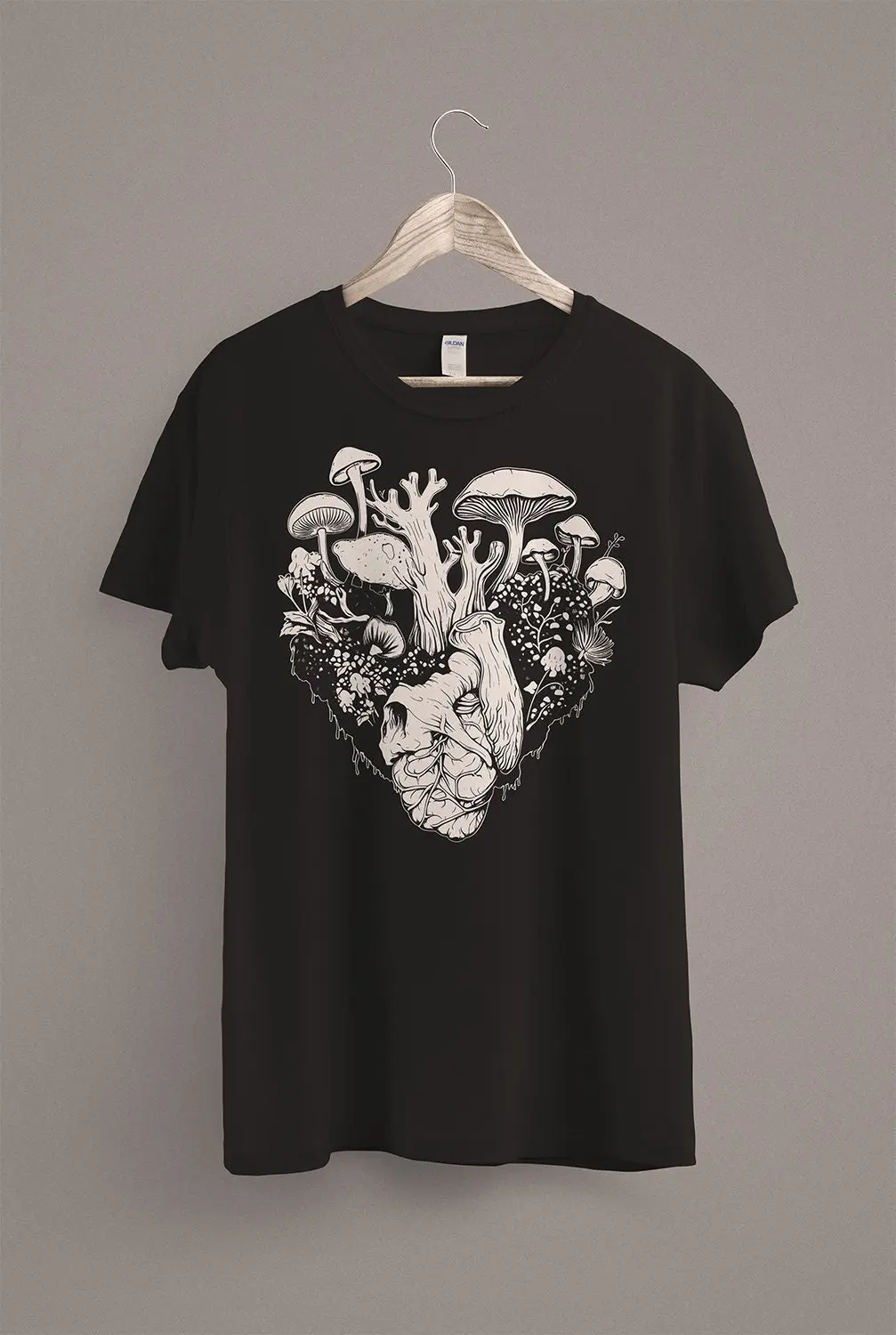 Cottagecore Mushroom Heart T-shirt Fairycore Fairy Grunge